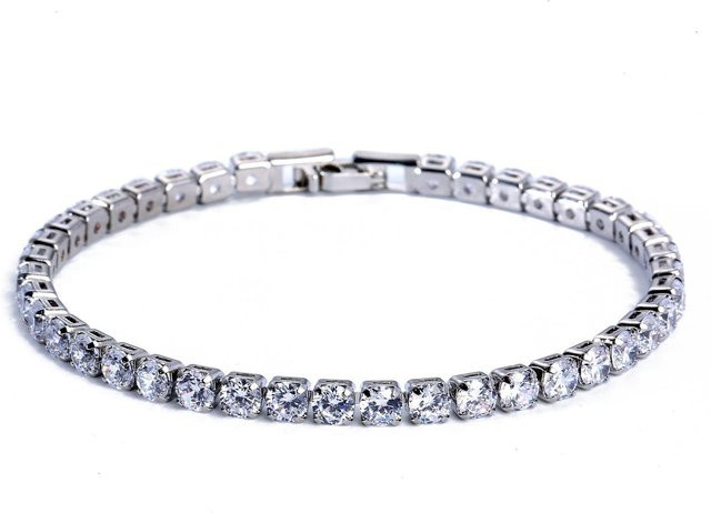 Schmuck-Set Armband, Bicolor, Messing, Zirkonia, Kristall, Damen - Bild 1