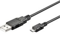 goobay USB 2.0 Kabel USB-A auf Micro-USB in Schwarz, Länge: 1,8 m - Bild 1