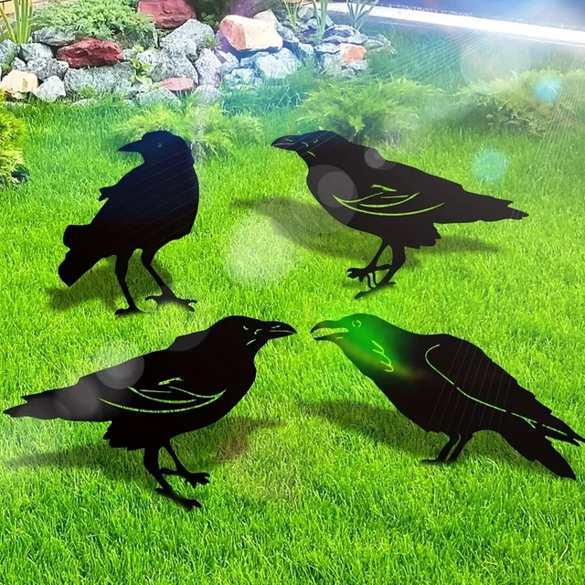 Dekorative Gartenstecker Schwarze Krähe aus Metall in Schwarz von CIFBUY - Bild 1