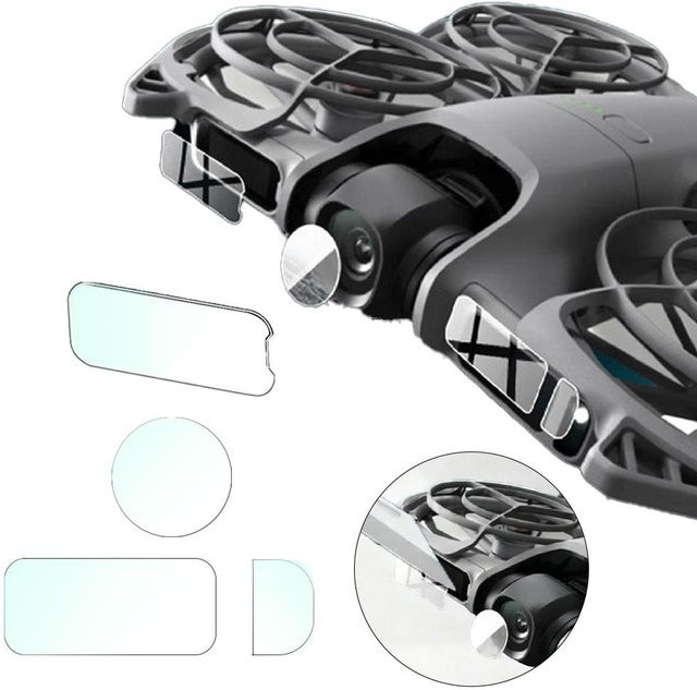 DJI Neo 2 Kamera Objektiv Protektoren Set aus gehärtetem Film in Transparent zum Schutz vor Kratzern - Bild 1
