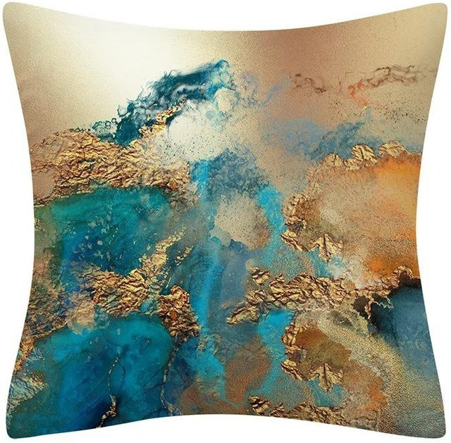 JMG Clothing Dekokissenbezug mit abstraktem Streifenmuster in Türkis, B/B: 45 x 45 cm - Bild 1