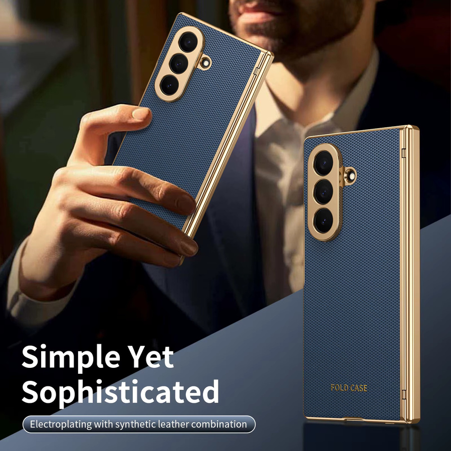 Luxus Leder Schutzhülle für Samsung Galaxy Z Fold 7 6 5 4 3 in Grün oder Blau - Bild 3