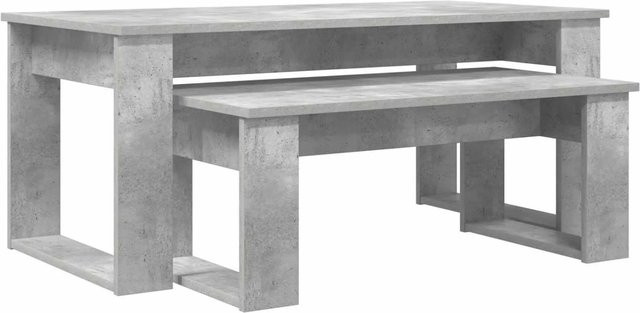 vidaXL Kaffeetisch Set 2-teilig in Grau mit Beton-Optik und Holzwerkstoff für dein Wohnzimmer - Bild 1