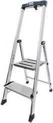 Safepro Stufen-Stehleiter von Krause aus Aluminium in Silber, 2 Stufen - Bild 1