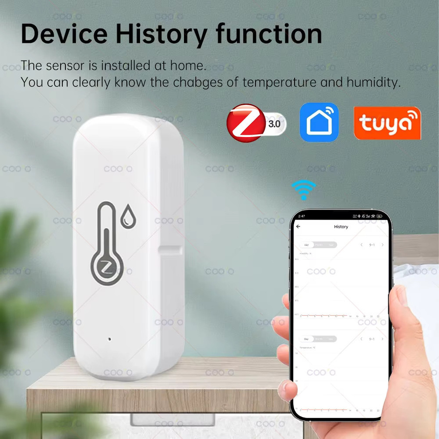 Tuya Smart Zigbee Temperatur-Feuchtigkeitssensor in Weiß mit App-Fernüberwachung für dein Smart Home via Smart Life und Zigbee2mqtt - Bild 4
