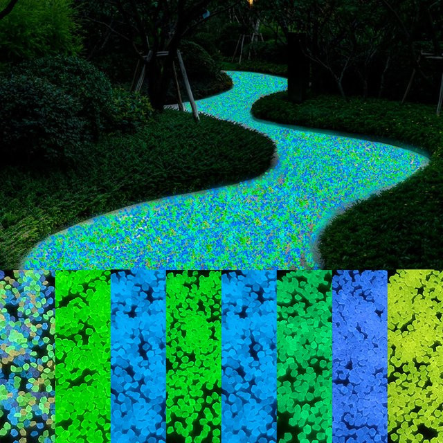 1000 Stück leuchtende Kieselsteine in Multicolour zur Dekoration von Garten, Terrasse und Gehweg - Bild 1