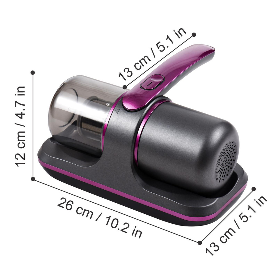 Igeteck Kabelloser Matratzen-Staubsauger mit UV-Funktion und 8000 Pa Saugkraft, 100 W, Violett - Bild 3