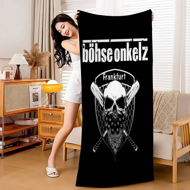 B-Bohse O-Onkelz Band Mikrofaser Strandtuch, Saugfähig und Schnelltrocknend, B/H: 95 x 135 cm - Bild 1