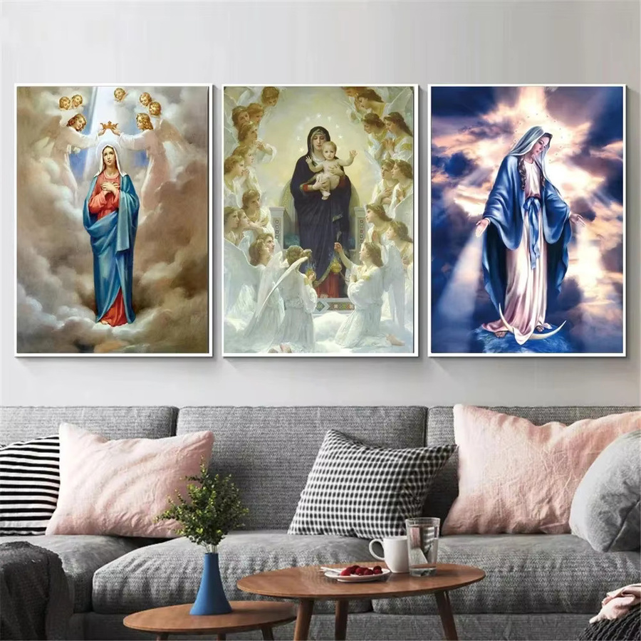 Potdemiel Leinwand Wandkunst Jungfrau Maria von Guadalupe Mexiko Motiv als klassisches Poster für deine Wohnzimmer Dekoration in Mehrfarbig - Bild 2