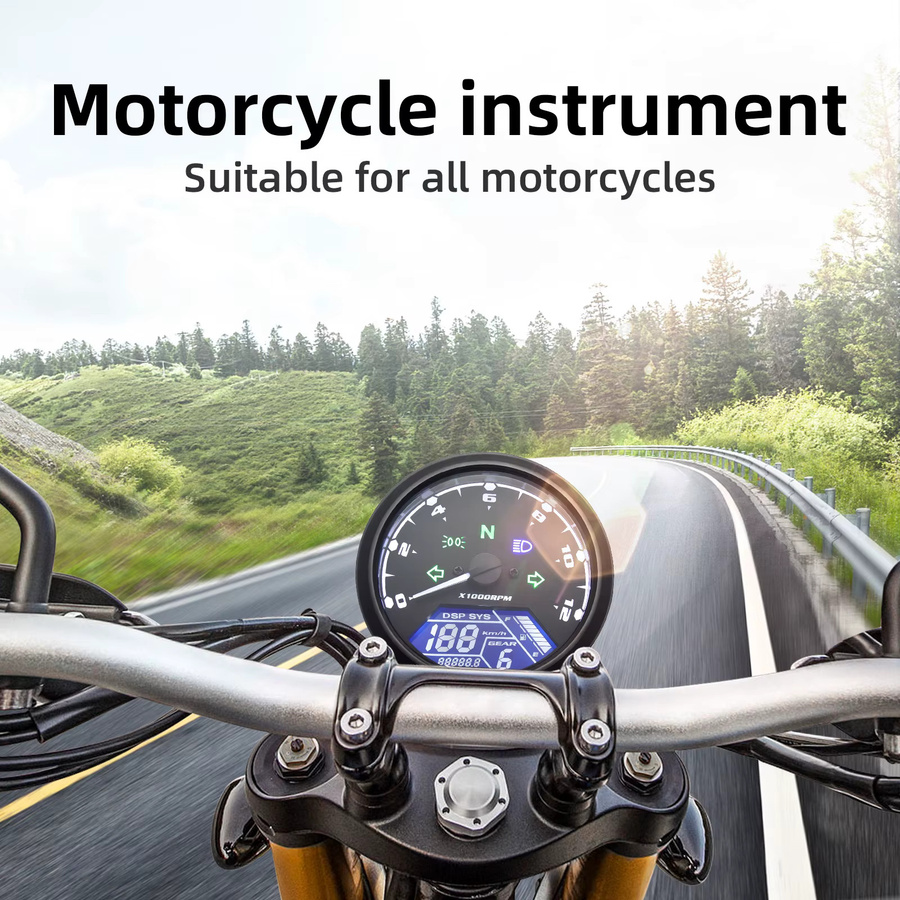 RYSJM Digitaler LCD Tachometer für Motorräder mit 12000 RPM und grüner Beleuchtung, passend für 1-4 Zylinder - Bild 5