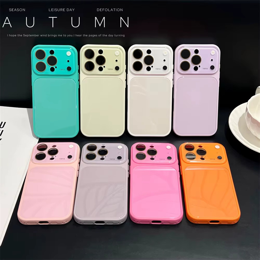 Stoßfeste Handyhülle aus gehärtetem Glas mit großem Kamerafenster für iPhone, Farbe: Orange - Bild 5