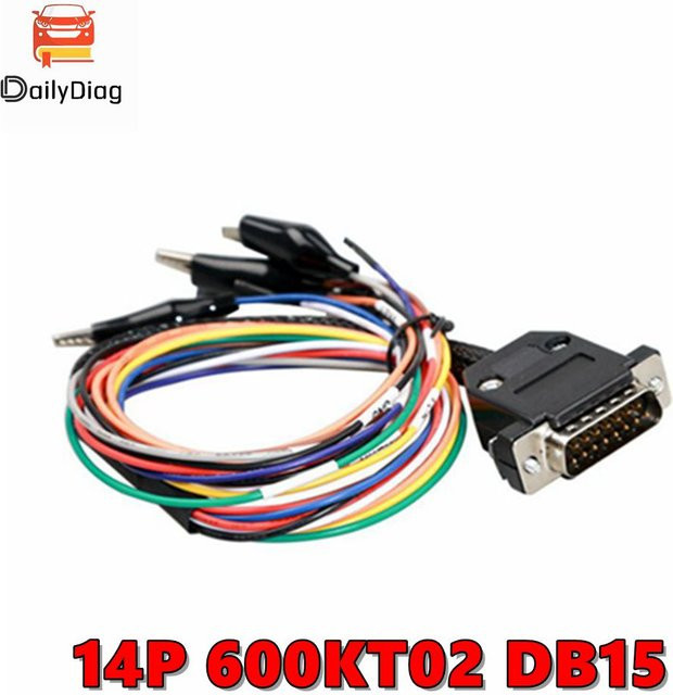 OBD2-Diagnosekabel 14P 600KT02 mit DB15 Anschluss für KTAG KESS Principal Line MED17-EDC17 TRICORE in Multicolour - Bild 1