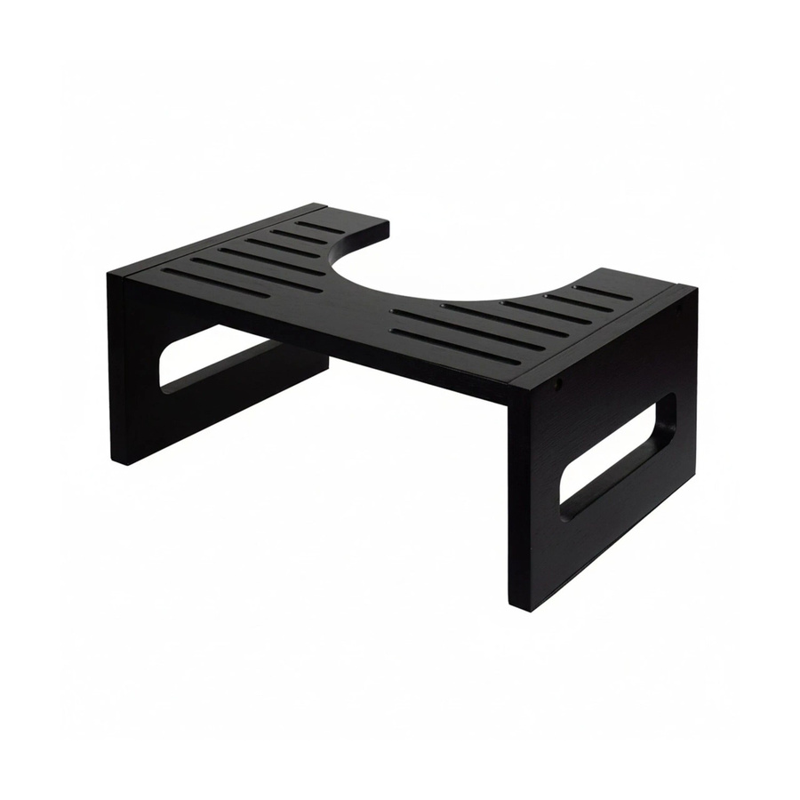 Relaxdays Toilettenhocker aus Bambus in Schwarz mit Schaumstoffschonern, B/T/H: 43,5 x 18,5 x 28 cm - Bild 2