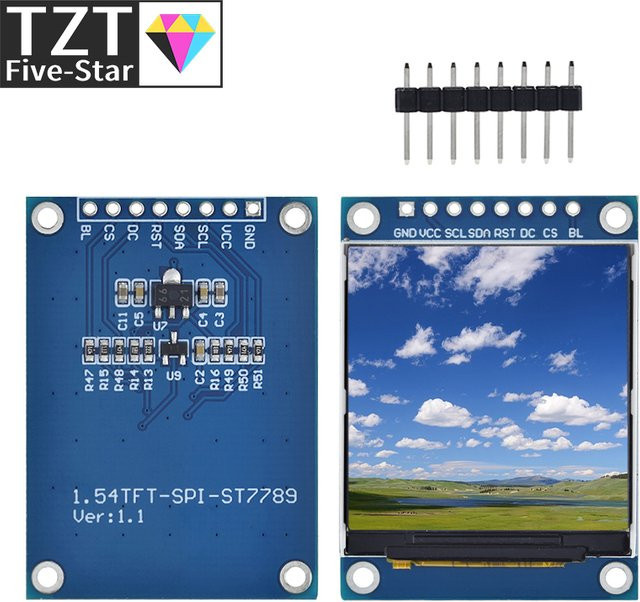 TZT TFT Display Modul 1,54 Zoll HD IPS LCD LED Bildschirm 240x240 SPI Schnittstelle ST7789 für Arduino - Bild 1