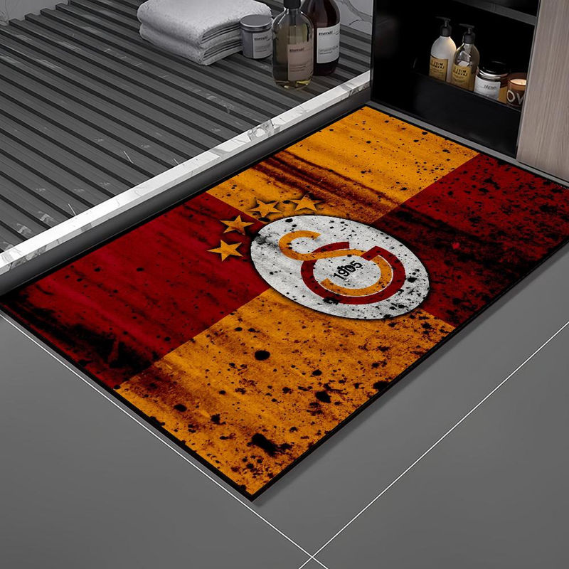 Karpetti Fußball Fußmatte Club G-Galatasaray Rutschfest und Waschbar, B/T: 60 x 90 cm, Mehrfarbig - Bild 5