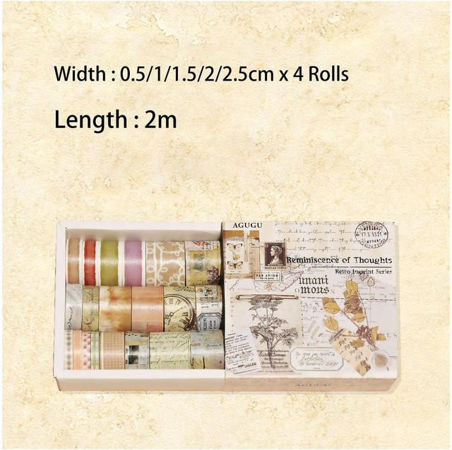 20 Stück Vintage Masking Tape Set aus Papier in Multicolour für dein Scrapbook von VFDVDF - Bild 1