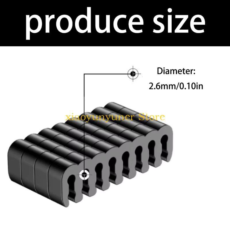 P9JB Computer Line Manager Set aus PVC für ummantelte Leitungen mit 1,8–2,5 mm Durchmesser, 34 Stück, transparent/weiß - Bild 3