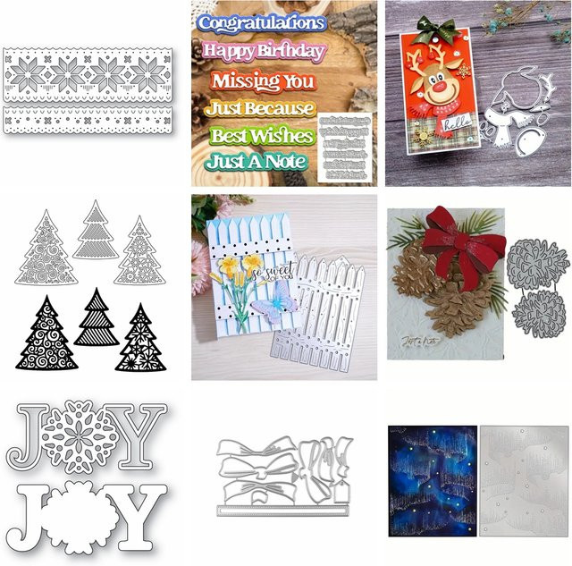 JOY Metall Stanzformen für Scrapbooking und DIY Bastelarbeiten mit Eichel und Baum in Silber - Bild 1