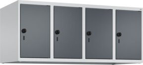 C+P Aufsatzschrank 7035/7016 mit 4 Abteilen und Sicherheits-Drehriegel, B/H/T: 50 x 120 x 50 cm, Lichtgrau/Anthrazitgrau - Bild 1