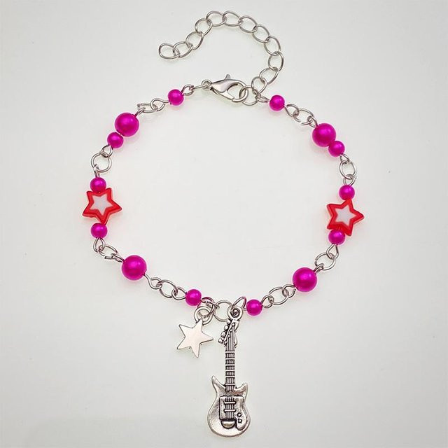 BigBee Armband, Perlenarmband, Pentagramm, Gitarre Anhänger, Damen - Bild 1