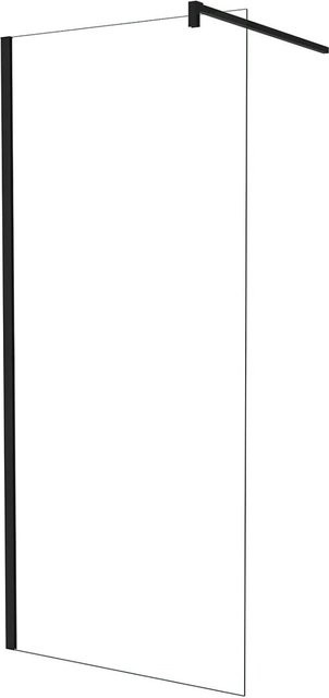 AICA Walk In Duschwand Schwarz, Duschabtrennung mit ESG-Glas und Nano-Beschichtung, B: 90 cm, H: 195 cm - Bild 1