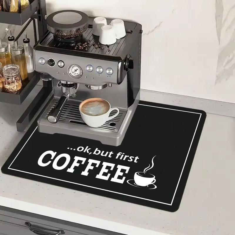 VIKAMA Silica-Schlammmatte für Kaffeemaschinen, wasserabsorbierende Küchenarbeitsplattenmatte in Schwarz, B/T/H: 30 x 30 x 30 cm - Bild 2