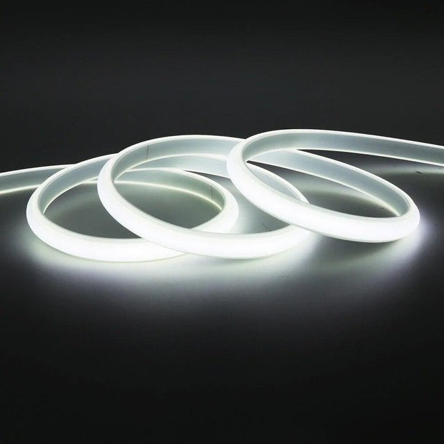 Rybakov Home Lighting LED Neon COB Streifen Licht mit Schalter, 4m, Weiß, IP65 Wasserdicht, Flexible Silikon Schlauch Lampe mit 288 LED/m für Küche, Schrank und Zimmer - Bild 1