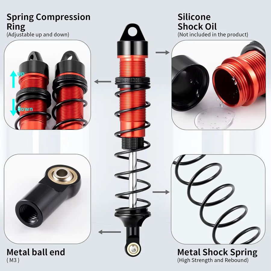 MIBIDAO Metall-Stoßdämpfer, Zubehör, Rot - Bild 2