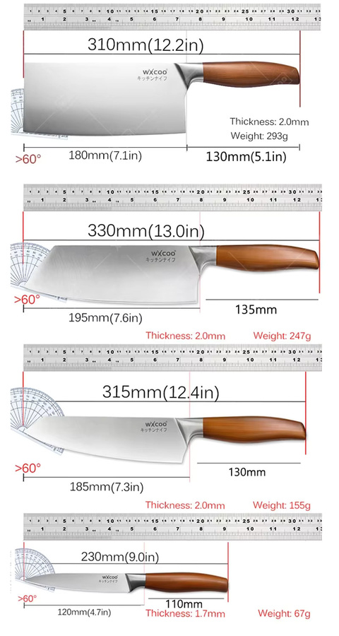 WXCOO Santoku Küchenmesser aus Edelstahl in Silber - Bild 5