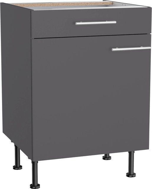 Optifit Küchen-Unterschrank Ingvar in Anthrazit Matt, B/T/H: 60 x 58,4 x 87 cm - Bild 1