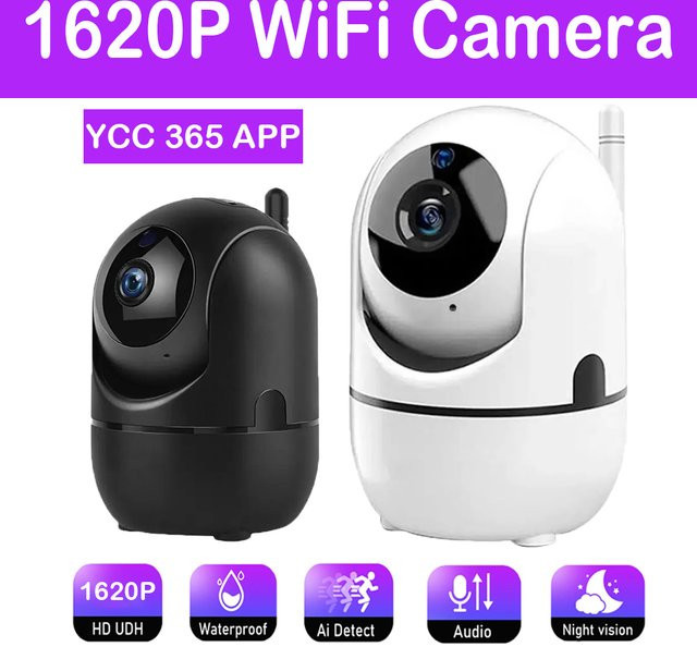 Smart Home Wifi IP Kamera mit Auto Tracking und Nachtsicht in Weiß, 1620P Auflösung, Drahtlose CCTV Sicherheitskamera für Babyüberwachung und Netzwerk-Videoüberwachung - Bild 1
