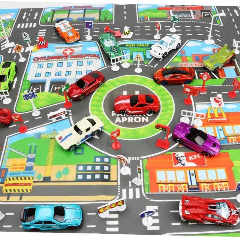 XDR Straßenmatte Stadt und Straße Spielmatte aus Vliesstoff für Kinder ab 3 Jahren - Bild 2