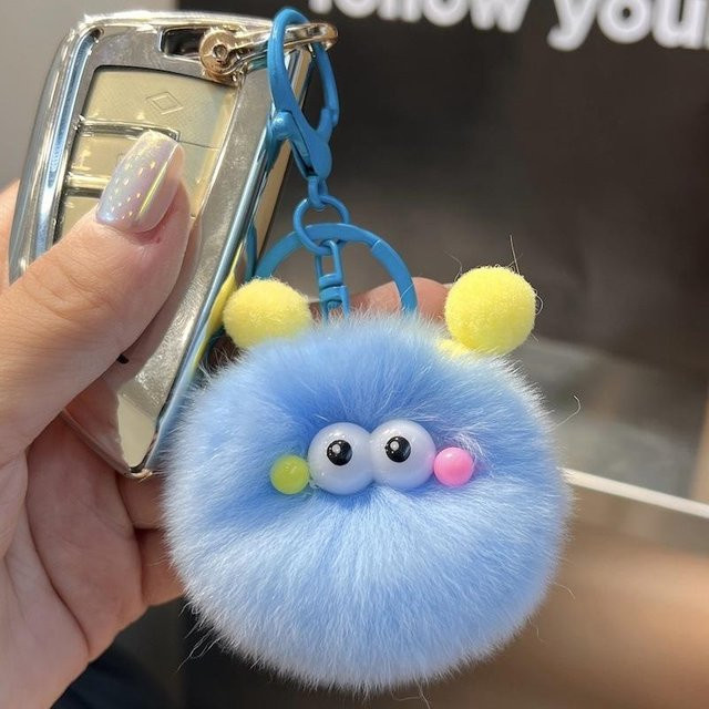 Linyi toy Schlüsselanhänger, Rex-Kaninchenfell, Plüschball, Damen - Bild 1