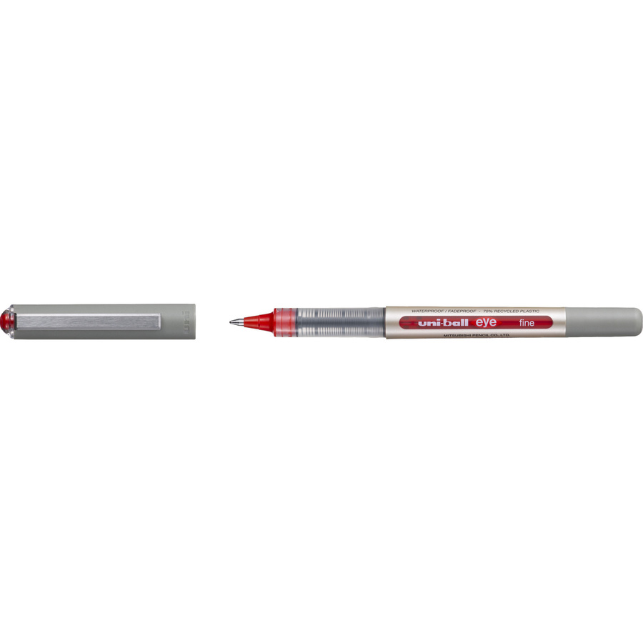 uni-ball Tintenroller eye Rollerball mit 0,4 mm Spitze in Silber, Rot und Grau - Bild 2