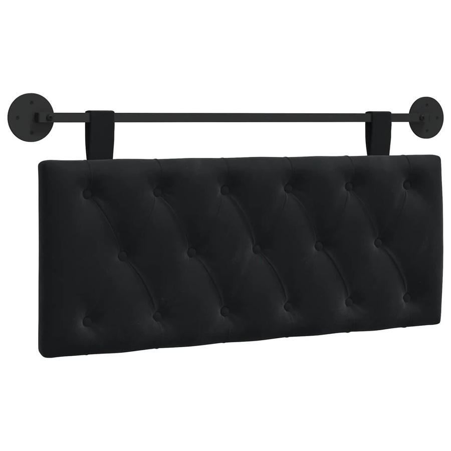 vidaXL Wandmontiertes Polsterpaneel aus Samt in Schwarz, B/H/T: 110 x 55 x 7 cm - Bild 2