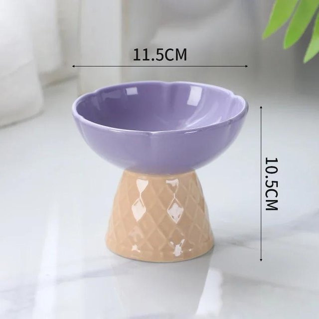Erhöhter Keramiknapf für Katzen und Welpen, geneigter Futter- und Wassernapf in glänzendem Design von Household supplies MH - Bild 1