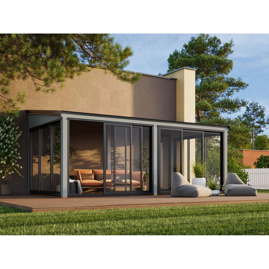 Palmako Holz-Gartenhaus Lumi Slide mit Pultdach in Grau, B/T/H: 582 x 297 x 273 cm - Bild 1