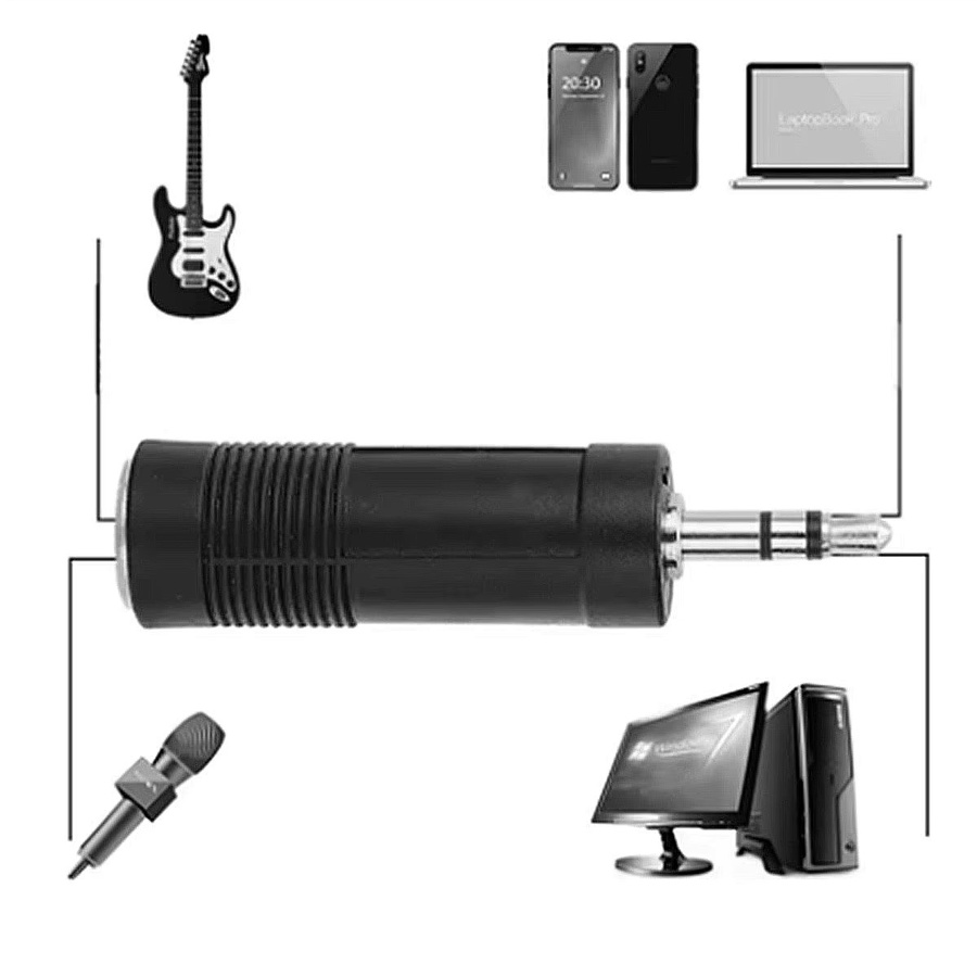 Miwayer Stereo-Kopfhörer-Audio-Adapter von 3,5 mm Buchse auf 6,35 mm Stecker in Schwarz für Pro-Audio-Anwendungen und Mikrofon-Anschlüsse - Bild 4