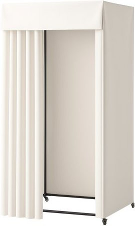 VEVOR Rollbare Umkleidekabine mit dicken Vorhängen und Metallhaken, Sichtschutz für Boutiquen und Schneidereien, Schwarz & Beige, B/T/H: 99 x 99 x 204,5 cm - Bild 1