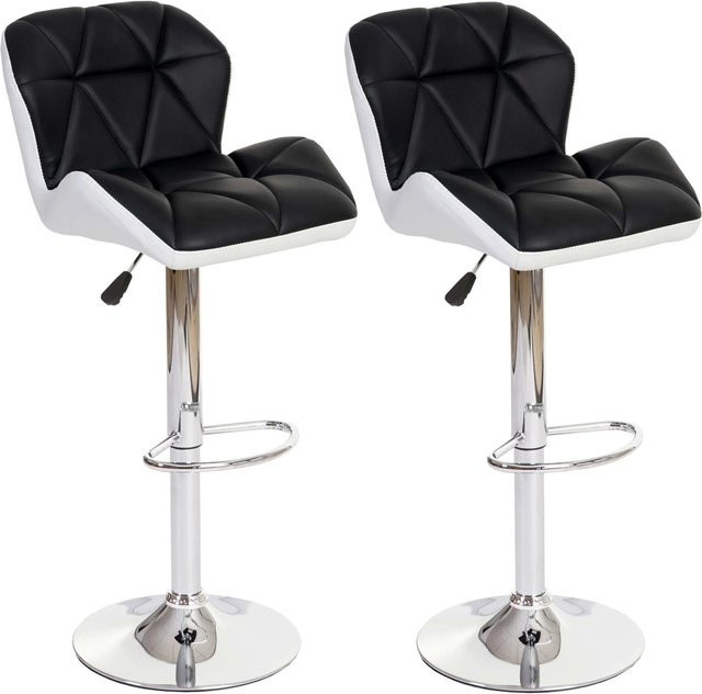 PROREGAL 2er-Set Barhocker mit Lehne aus Kunstleder in Schwarz, höhenverstellbar, Sitzhöhe: 62-83 cm, B/T/H: 44 x 49 x 106 cm - Bild 1