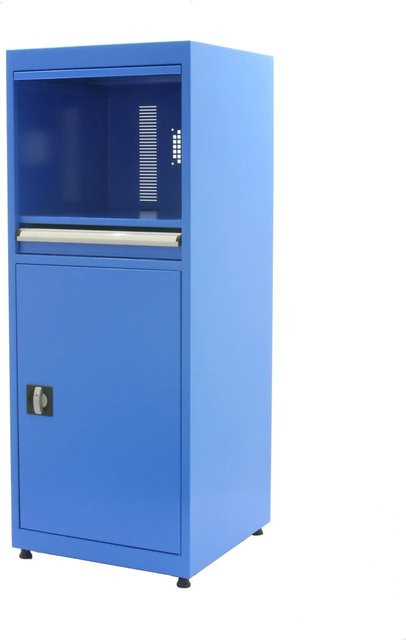 PROREGAL Industrie-PC-Schrank AMEGO Computerschrank mit Schließfach in Blau, H x B x T: 140 x 56 x 57 cm - Bild 1