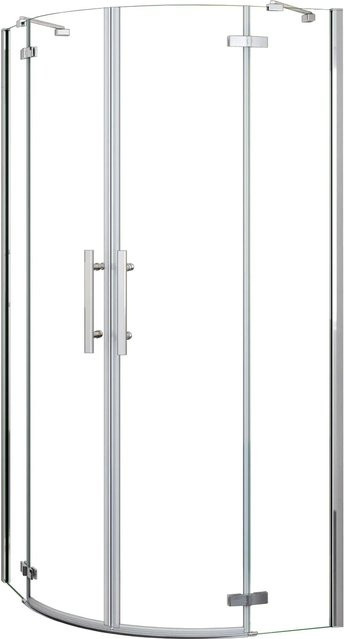 AICA Runddusche Duschkabine Viertelkreis mit ESG Sicherheitsglas und Nano-Beschichtung, Farbe: Transparent/Silber, B/T/H: 80 x 80 x 195 cm - Bild 1