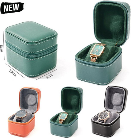 CAOWTAN Uhrenbox, PU-Leder, quadratisch, Unisex
