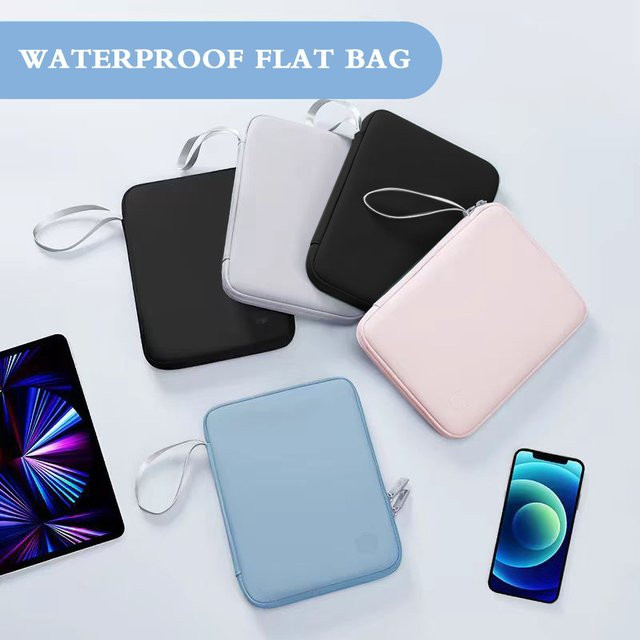 Kardeem Tablet-Hülle mit Reißverschluss für 10,9–12,9 Zoll, stoßfeste Tasche für iPad Air, Pro, Samsung und Xiaomi, Farbe: Grau - Bild 1