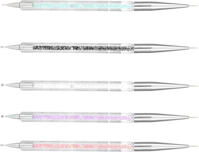 DIYelecs Maniküre Werkzeuge Doppelkopf Kristall Dotting Stift, 5 Stück, White - Bild 1