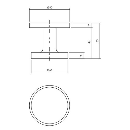 Intersteel Türknopf aus Aluminium in Silber, Durchmesser: 6,0 cm, Tiefe: 0,7 cm - Bild 2