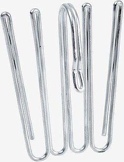 ARDEN 4-Finger-Gardinenhaken hoch aus Metall in Silber, 10er-Pack - Bild 1