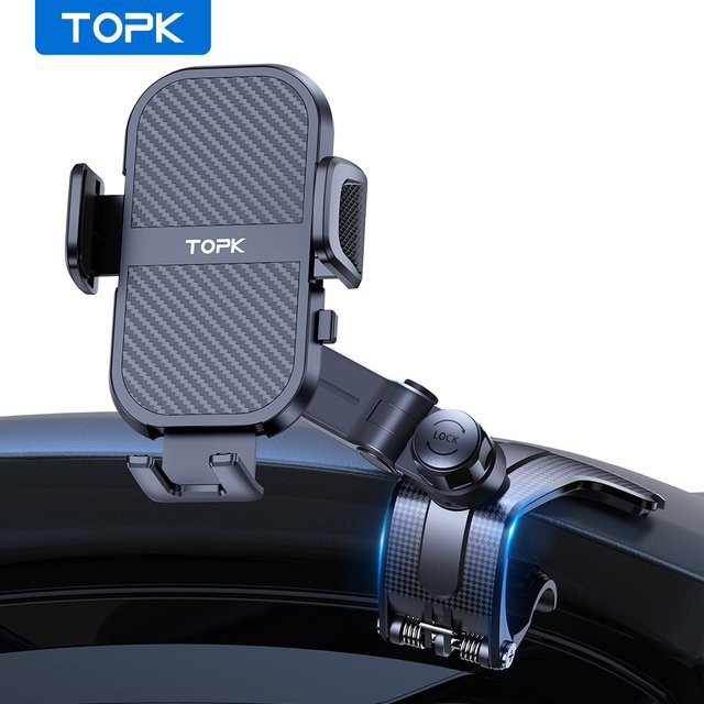TOPK Universal Autotelefonhalter für das Dashboard in Schwarz als Handy- und GPS-Halterung für dein Auto - Bild 1