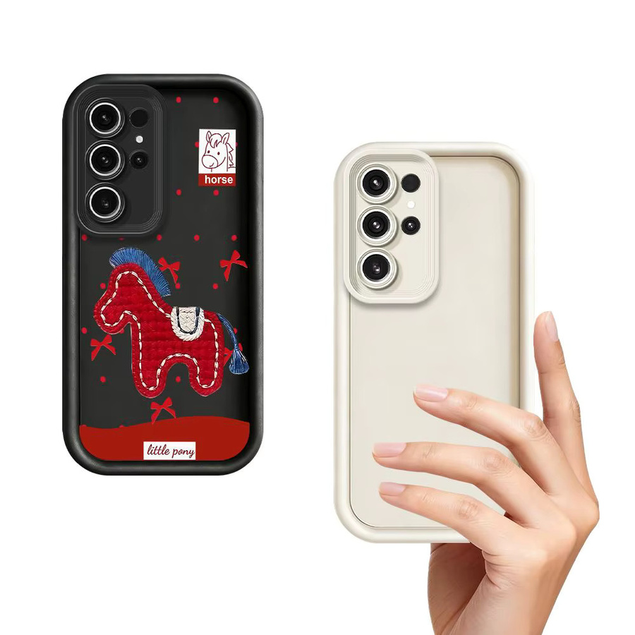 Rote Silikon-Handyhülle mit Pony-Schleife für Samsung Galaxy S20 bis S25 Ultra und Note20 Ultra - Bild 2