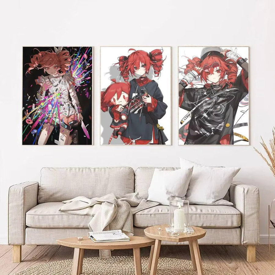Selbstklebender Anime-Poster Kasane Teto Cartoon Motiv in Mehrfarben als Wandkunst für dein Zuhause - Bild 3